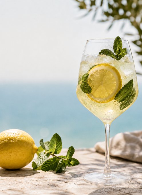 Spritz de limón y hierbabuena
